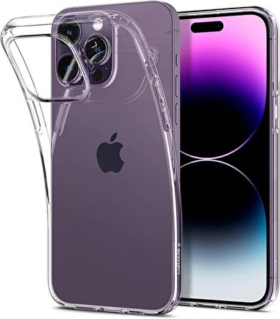 Spigen Apple iPhone 14 Pro Kılıf Liquid Crystal 4 Tarafı Tam Koruma Crystal Clear - ACS04953