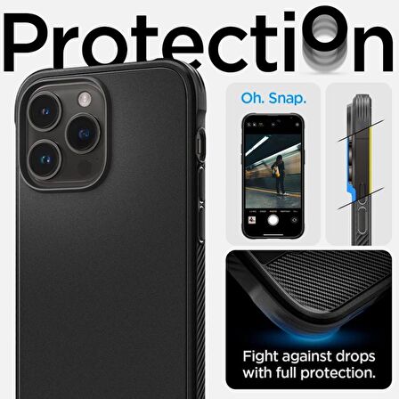 Spigen Apple iPhone 14 Pro Kılıf Rugged Armor MagFit Mat Siyah