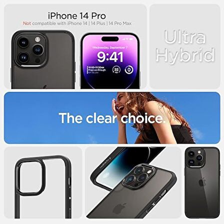 Spigen Apple iPhone 14 Pro Kılıf Ultra Hybrid Matte Black - ACS04961