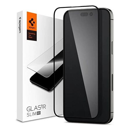 iPhone 14 Pro Cam Ekran Koruyucu, Spigen Tam Kaplayan Glas.tR Slim Full Cover