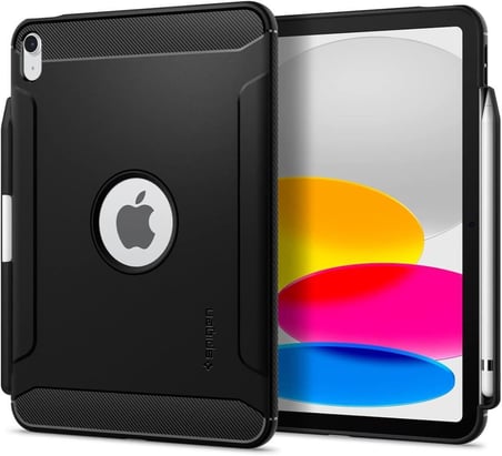 Spigen iPad 11'' (2025) / 10.9'' 10.nesil (2022) ile uyumlu Kılıf Rugged Armor Matte Black - Teşhir