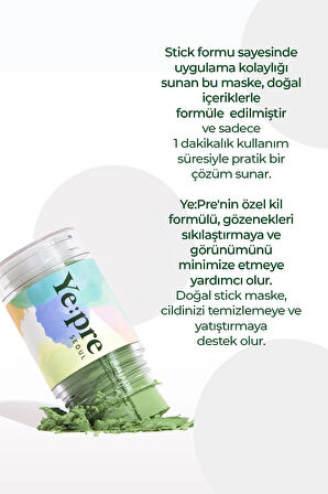 Green Tea Lifting Mud Stick Mask Nemlendirici, Gözenek ve Sebum Dengeleyici Kil Maskesi Kore 40g