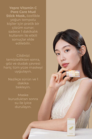 Vitamin C Pore Care Mud Stick Mask Gözenek Temizleyici Yatıştırıcı Kil Maskesi Kore 40g