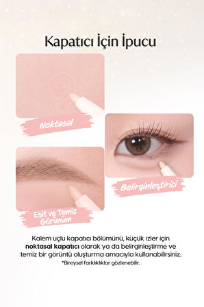 Çift Taraflı Kapatıcı ve Işıltılı Kalem Far Peripera Sugar Twinkle Duo Eye Stick (01 Dewy Nude)