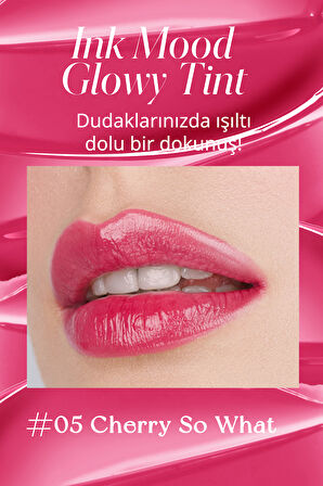 Kalıcı, Pigmentli, Parlak Bitişli Tint Peripera Ink Mood Glowy Tint 05 Cherry So What