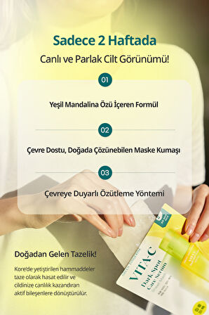 Leke Karşıtı Serum Yaprak Maske GOODAL Green Tangerine Vita C Dark Spot Care Serum Sheet Mask