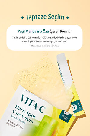 Leke Karşıtı Serum Yaprak Maske GOODAL Green Tangerine Vita C Dark Spot Care Serum Sheet Mask