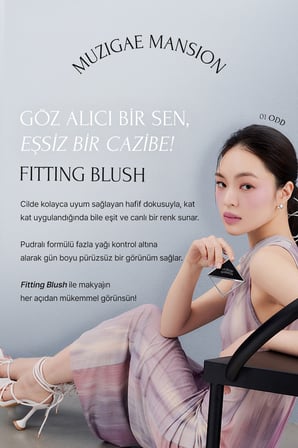 Ciltle Bütünleşen ve Pürüzsüzleştiren, Yumuşak Dokulu Allık MUZIGAE MANSION Fitting Blush (01 Odd)