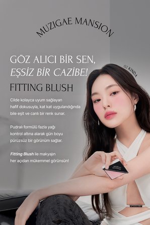 Ciltle Bütünleşen ve Pürüzsüzleştiren, Yumuşak Dokulu Allık MUZIGAE MANSION Fitting Blush (02 Kinda)