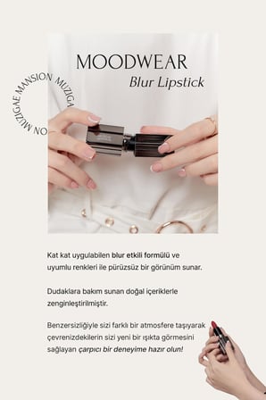 Pürüzsüz Görünüm Sunan Kadifemsi Ruj MUZIGAE MANSION Moodwear Blur Lipstick (001 Prime)