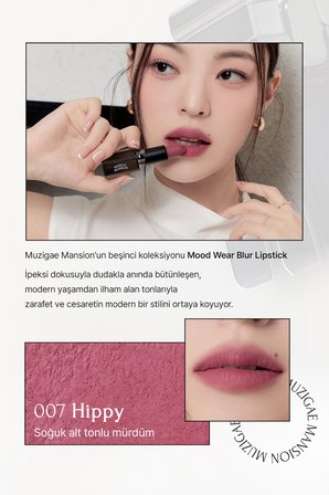 Pürüzsüz Görünüm Sunan Kadifemsi Ruj MUZIGAE MANSION Moodwear Blur Lipstick (007 Hippy)