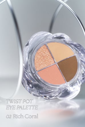 4'lü Far Paleti + Mini Boy Icy Glow (Set) MUZIGAE MANSION Twist Pot Eye Palette (02 Rich Coral)