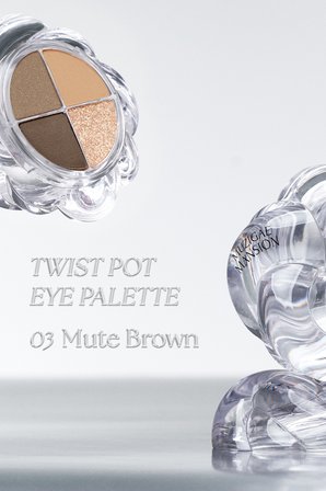 4'lü Far Paleti + Mini Boy Icy Glow (Set) MUZIGAE MANSION Twist Pot Eye Palette (03 Mute Brown)