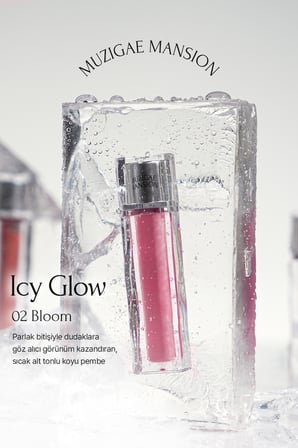 Uzun Süre Parlak Görünüm Sunan Lip Gloss MUZIGAE MANSION Icy Glow (02 Bloom)
