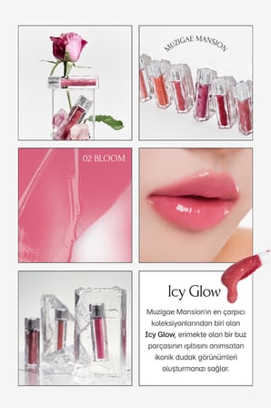 Uzun Süre Parlak Görünüm Sunan Lip Gloss MUZIGAE MANSION Icy Glow (02 Bloom)