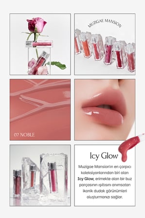 Uzun Süre Parlak Görünüm Sunan Lip Gloss MUZIGAE MANSION Icy Glow (07 Noble)