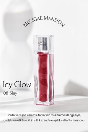Uzun Süre Parlak Görünüm Sunan Lip Gloss MUZIGAE MANSION Icy Glow (08 Slay)