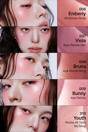 Hafif Yapılı, Ciltle Bütünleşen Parlak Bitişli Likit Allık MUZIGAE MANSION Objet Blush (001 Lilium)