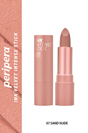 Yoğun Renk Pigmentli,  Kadife Görünümlü Ruj Peripera Ink Velvet Intense Stick (007 Sand Nude)