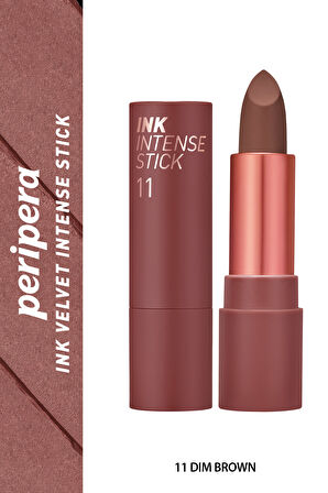 Yoğun Renk Pigmentli, Kadife Görünümlü Ruj Peripera Ink Velvet Intense Stick (011 Dim Brown)