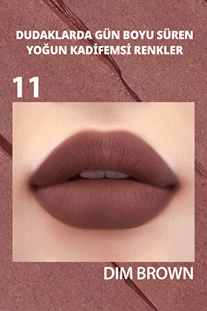 Yoğun Renk Pigmentli, Kadife Görünümlü Ruj Peripera Ink Velvet Intense Stick (011 Dim Brown)