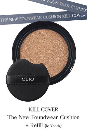 Kalıcı Kapatıcılık Sunan Cushion Clio Kill Cover The New Founwear Cushion+Refill(1.5Fair)SPF50+PA+++