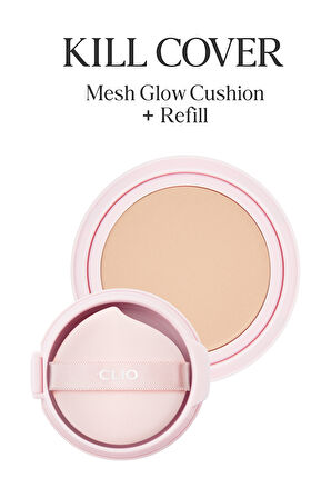 Yoğun Nem ve Işıltı Veren Cushion Clio Kill Cover Mesh Glow Cushion+Refill Spf50+PA++++ (2 Lingerie)