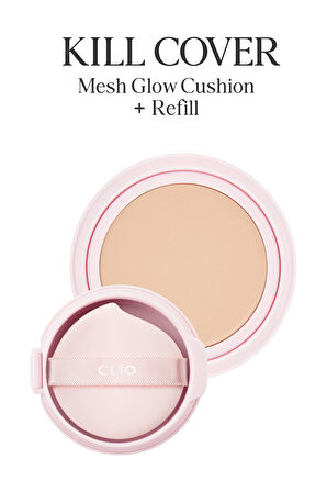 Yoğun Nem ve Işıltı Veren Cushion Clio Kill Cover Mesh Glow Cushion+Refill (3 Linen) Spf50+PA++++