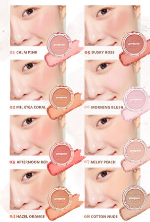 Pastel Tonlarda Sebum Dengeleyici Toz Allık Peripera Pure Blushed Sunshine Cheek (16 Acorn Beige)