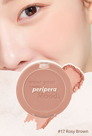 Pastel Tonlarda Sebum Dengeleyici Toz Allık Peripera Pure Blushed Sunshine Cheek (17 Rosy Brown)