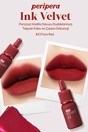 Yüksek Pigment İçeren, Kadife Görünümlü Tint Seti Peripera Ink Velvet Set (003 All My Red)