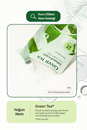 Hassas Ciltlere Özel Yeşil Çay İçeren Yaprak Maske GOODAL Green Tea Infused Water Mild Sheet Mask