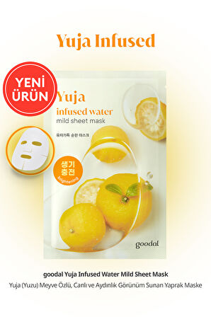 Canlı ve Aydınlık Görünüm Sunan Yaprak Maske GOODAL Yuja Infused Water Mild Sheet Mask
