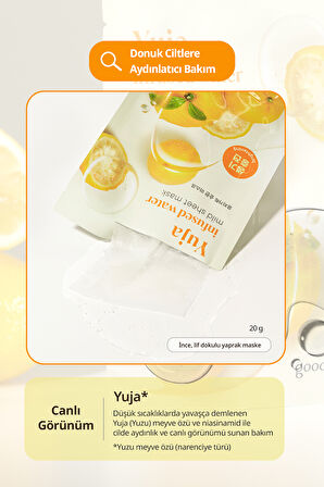 Canlı ve Aydınlık Görünüm Sunan Yaprak Maske GOODAL Yuja Infused Water Mild Sheet Mask