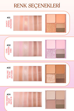 Mat, Parıltılı Tonlarda 5'li Far Paleti Peripera Ink Pocket Shadow Palette (02 Cool Summer Vibe)