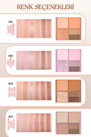 Mat, Parıltılı Tonlarda 5'li Far Paleti Peripera Ink Pocket Shadow Palette (03 Rolling in The Autum)