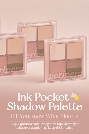 Mat, Parıltılı Tonlarda 5'li Far Paleti Peripera Ink Pocket Shadow Palette(04 You Know What Mute Is)