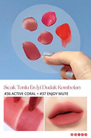 Yüksek Pigmentli, Kadife Görünümlü, Gün Boyu Kalıcı Tint Peripera Ink Velvet (37 Enjoy Mute)