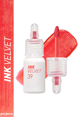 Yüksek Pigmentli, Kadife Görünümlü, Gün Boyu Kalıcı Tint Peripera Ink Velvet (39 Sunny Orange)
