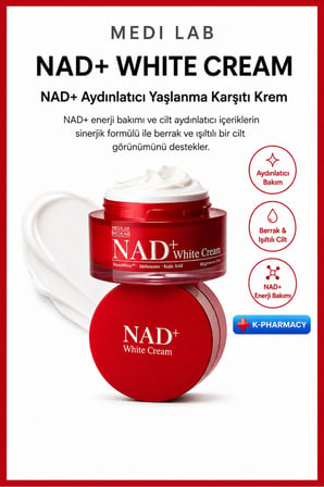 Medilab NAD+ White Cream Vücut Nemlendirici Krem 50ml Aydınlatıcı Melazma Bakımı