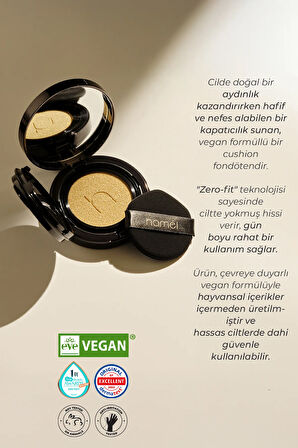 Uzun Süre Kalıcı, Doğal Bitişli Kore Zero Fit Cushion Fondöten Spf50 Pa Güneş Koruyucu 12g Natural