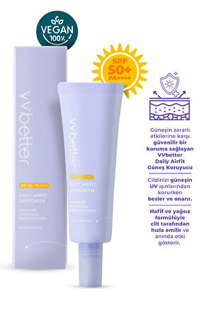 Daily Airfit Sunscreen Spf50 Yüksek Koruma Güneş Kremi Panthenol Nemlendirici Yatıştırıcı Kore 50ml