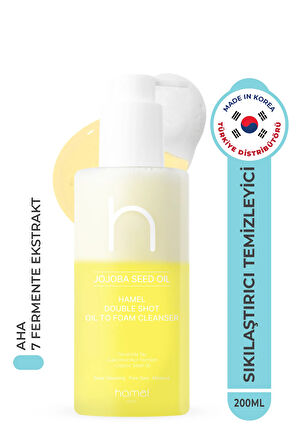 Jojoba Seed Oil Double Shot Foam Cleanser Çift Fazlı Temizleyici Kore 200ml