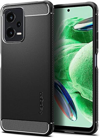 Spigen POCO X5 5G / Redmi Note 12 5G Kılıf Rugged Armor Matte Black