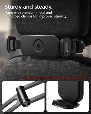 Spigen Araç Baş Desteği ile Uyumlu Telefon & Tablet Tutucu Kol Standı Kuel UTS45 Siyah - ACP05862 - OUTLET