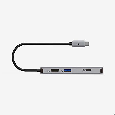 Spigen ArcDock 100W PD 3.0 / 8 in 1 USB-C Multi Hub / Çoklayıcı / Dönüştürücü Şarj Cihazı 8 Port / 4k 60hz / Ethernet 1Gbps / Macbook Space Gray PD2303