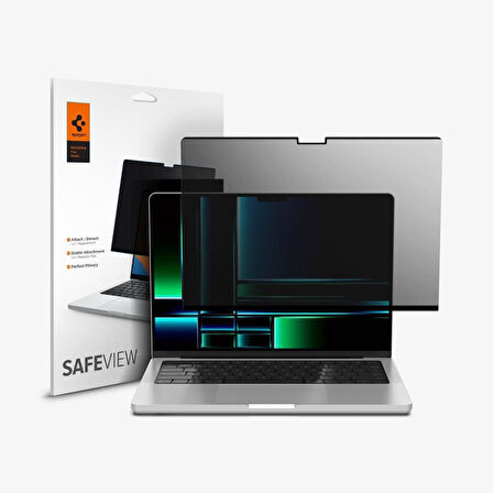 Spigen MacBook Pro 14\'\' M3 (2023) / M2 (2023) / M1 (2021) Hayalet Ekran Koruyucu Safe View (1 Adet)