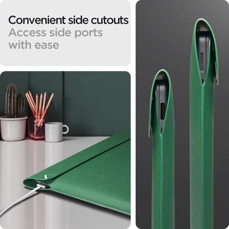 Spigen 16'' / 15'' MacBook & Notebook Laptop Taşıma Çantası Valentinus S JeJu Green - Teşhir