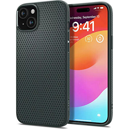 Spigen Apple iPhone 15 Plus Kılıf Liquid Air Abyss Green - ACS06652
