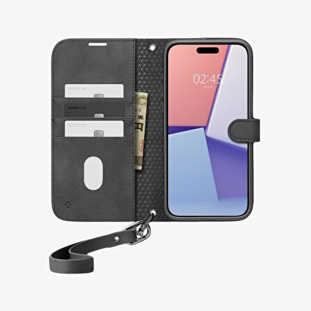Spigen iPhone 15 Pro ile Uyumlu Kılıf Wallet S Pro Navy
